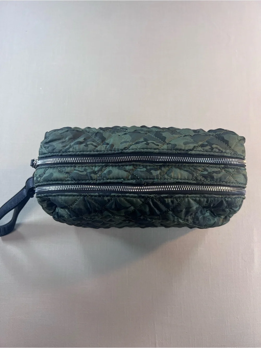 Steve Madden Large Quilted Camo Cosmetic Bag Travel Toiletry Organizer
